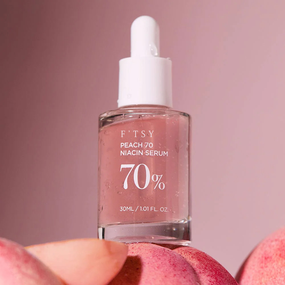 Private Label Korean Hydrating Face Serum Vitamin E Niacin Infused Anti-Aging Anti-Wrinkle Dry Peach 70% Brightening Face