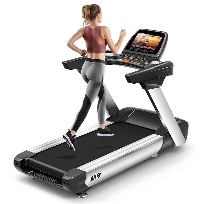 YPOO Gym fitness running machine big screen ac motor commercial treadmill 5hp professional running treadmill factory