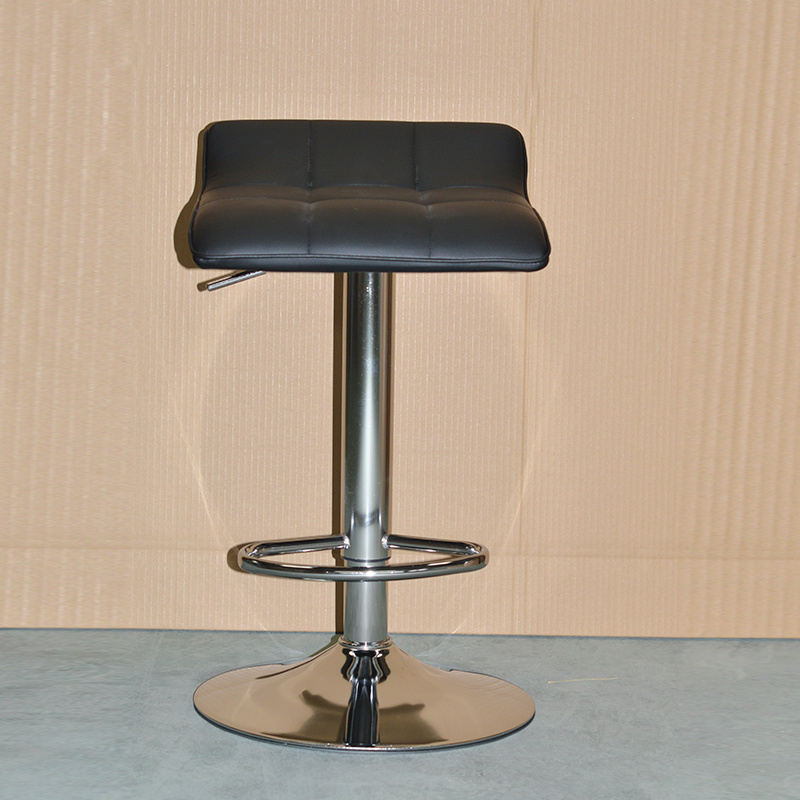 Contemporary Style Dirt Tolerance Black Pu Seating 360 Degree Swivel Height Adjustable Bar Stool Modern Luxury