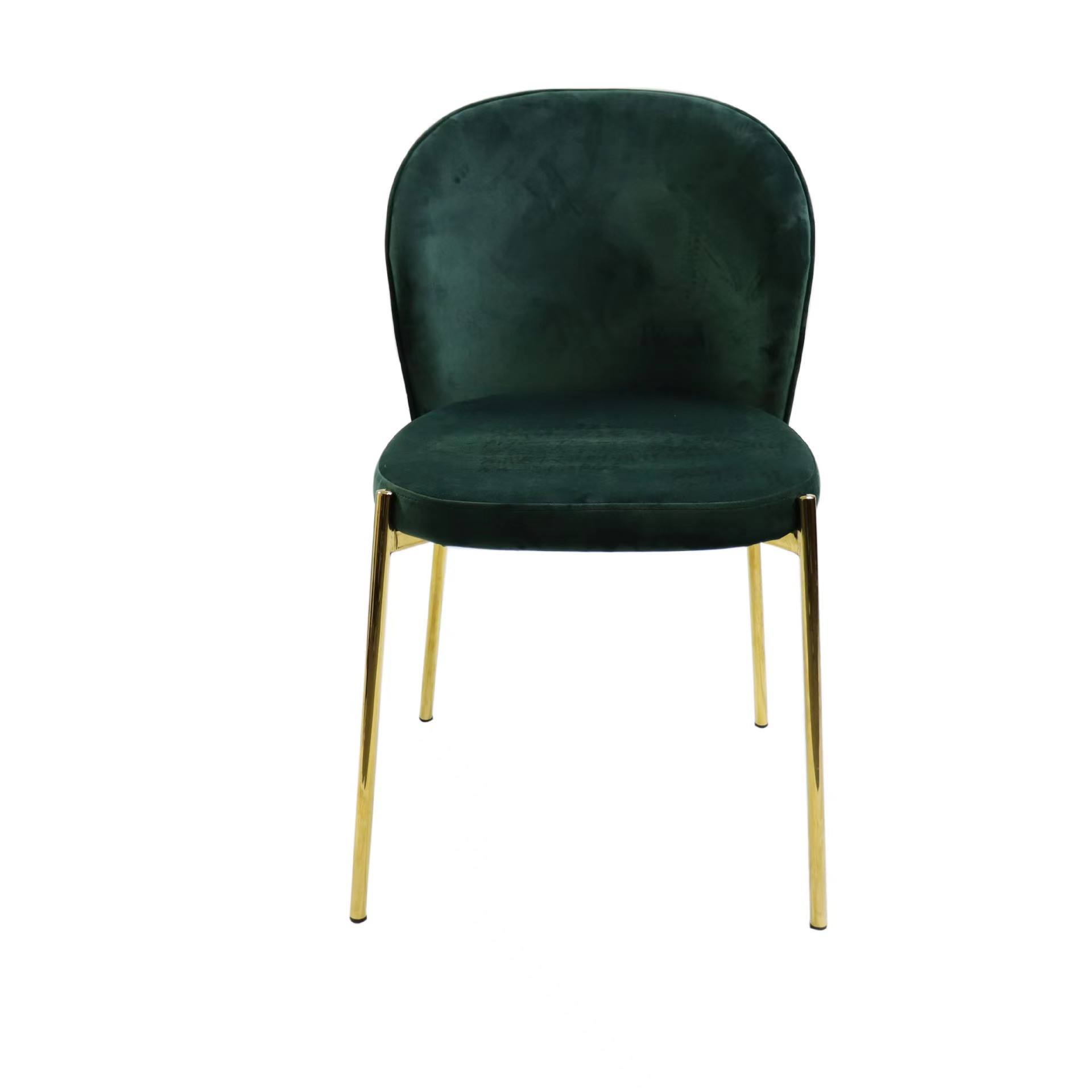 Factory Direct Modern Single Leisure Chair Backrest Olive Green Velvet Dining Chairs