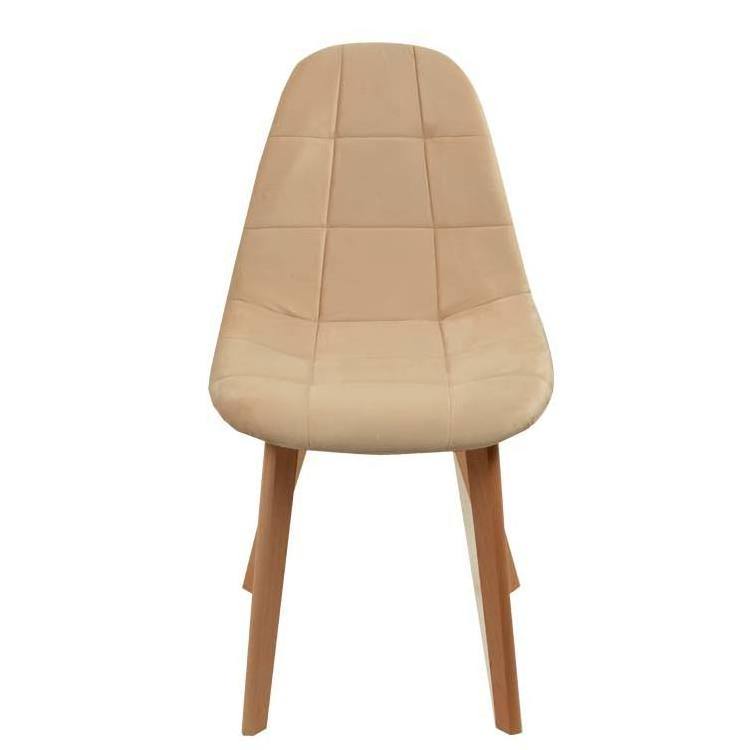 Modern Fabric Chair Home Furniture Leisure Square Sewing Cover Backrest Cushion Chair Velvet Upholstered Dining Chair