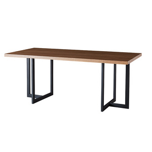 minimalist laminated vintage dining table with metal legs