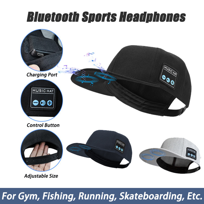 New Hat with Bluetooth Speaker Headphones Bluetooth Hat Wireless Smart Speaker Hat Headphones for Outdoor Sports with Microphone