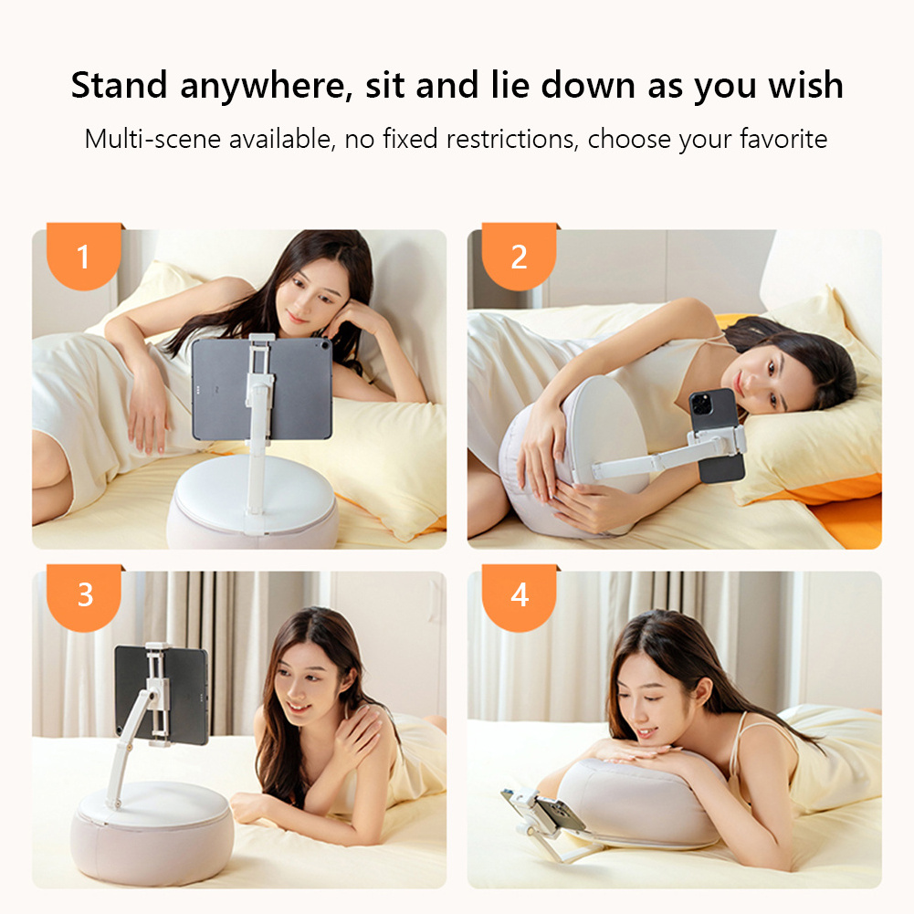 Pillow Phone Holder 360 Adjustable Cell Phone Pillow Stand Comfortable Soft Pillow Phone Holder with Bean Bag for Home Bed Sofa