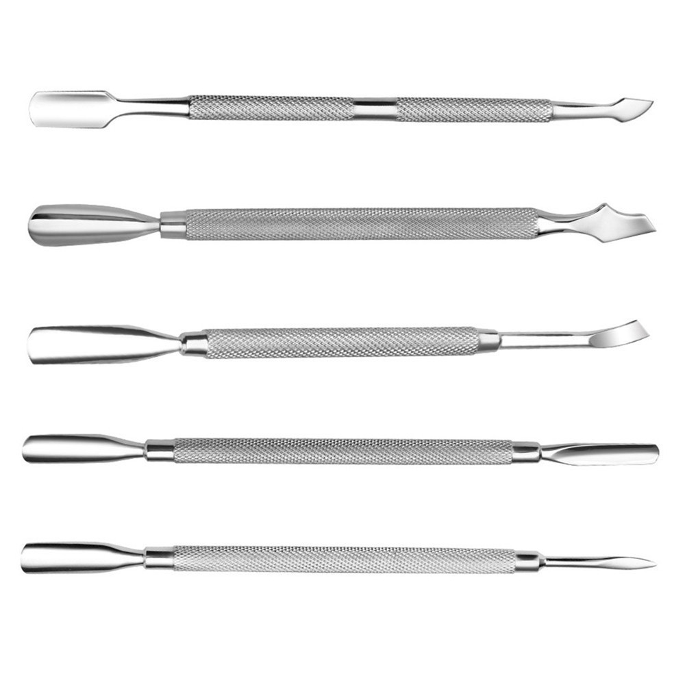 Double Side Manicure Tool Dead Skin Remove Cuticle Pusher Pedicure Accessories Stainless Steel Nail Pusher