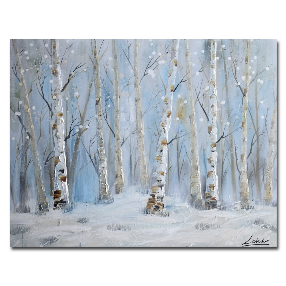 Forest Modern Tree Painting Photo Nature Scenery Birch Tree Wall Art