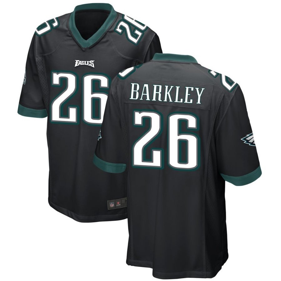 Men's Philadelphia 26 Saquon Barkley White black green football Jersey stitched S-3XL