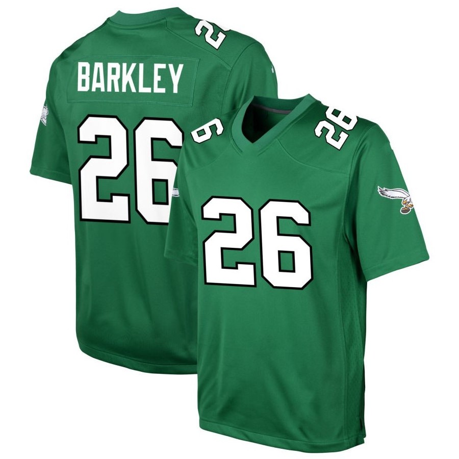 Men's Philadelphia 26 Saquon Barkley White black green football Jersey stitched S-3XL