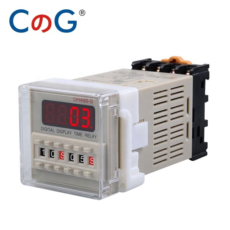 CG DH48S-1Z Digital LED Programmable Timer Time Relay Switch DH48S 0.01S-99H99M DIN RAIL AC110V 220V 380V Base