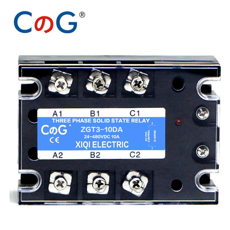 CG 3 Phase 10A 25A 40A DA Three Phase SSR 3-32V DC Control 24-480V AC Solid State Relay SSR AC Three DC-AC