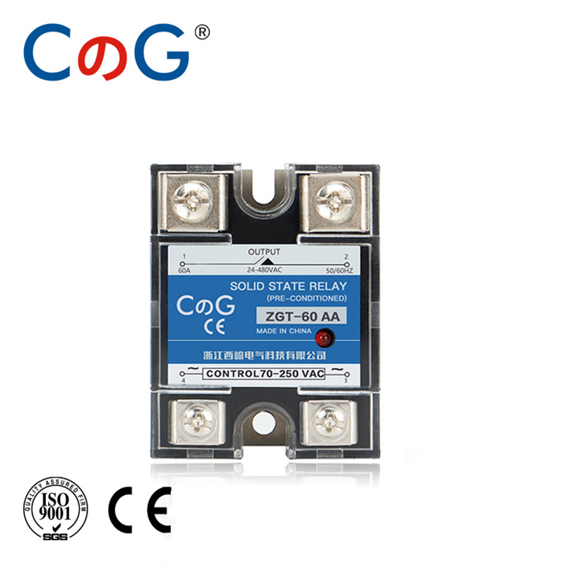 CG SSR-60AA 80AA 100AA Relay Single Phase AC Control AC 70-280VAC To 24-480V Heat Sink 60A 80A 100A AA Solid State Relay