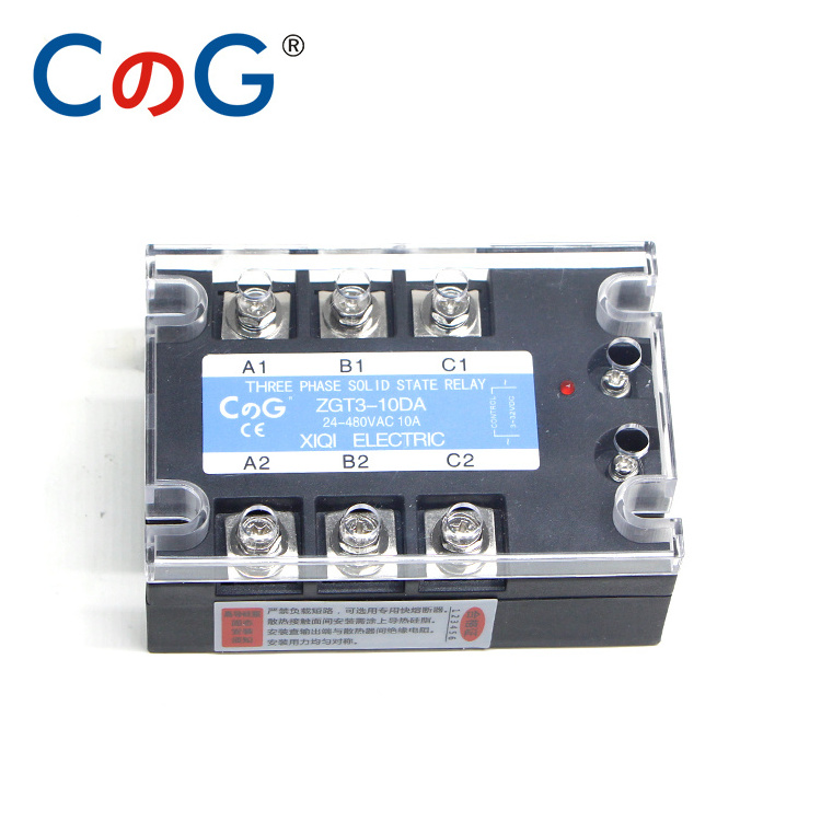 CG 3 Phase 10A 25A 40A DA Three Phase SSR 3-32V DC Control 24-480V AC Solid State Relay SSR AC Three DC-AC