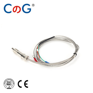 0-800 Thermocouple M12  K Type J 1m 2m 5m Cable Wire Screw Compression Spring Temperature Sensor for Temperature Controller