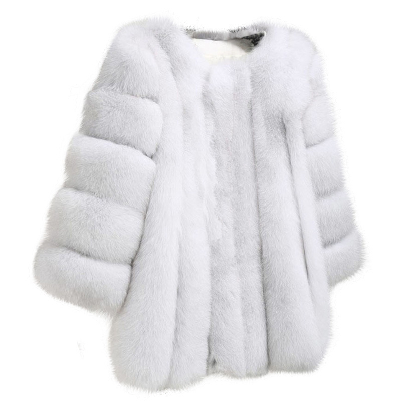 Hot Sale Winter Thicken Warm Faux Fox Fur Outerwear Jacket Quilted Thicken Overcoat Ladies Women Coat