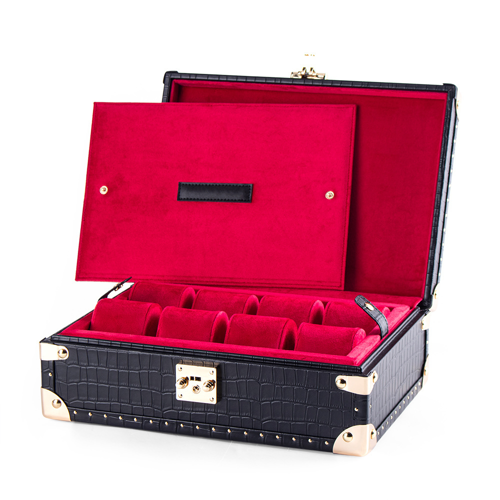 2023 Hot Sell Handmade Luxury Watch Box For Men Leather Watch Holder Organizer 8 Slot Watch Storage Box