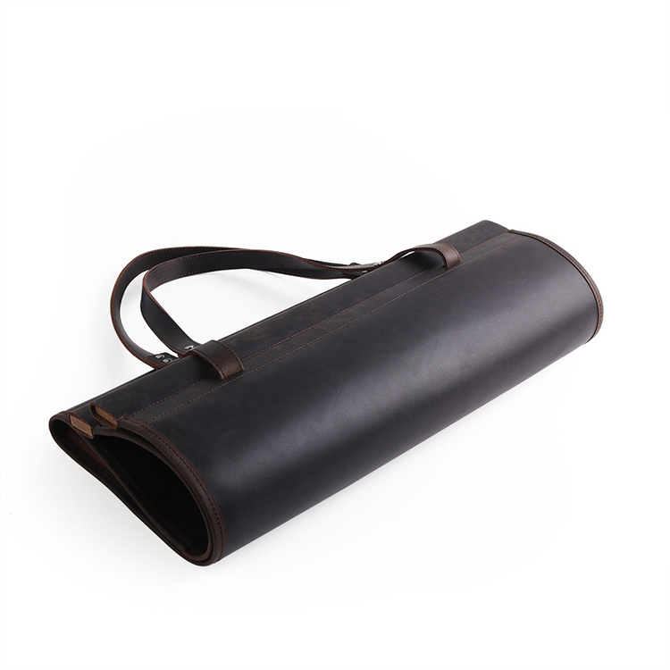 Outdoor Camping Large Genuine Leather Fire Wood Carrier Custom Log Carrying Organizers Bag Leather Handle Firewood Holder Bags