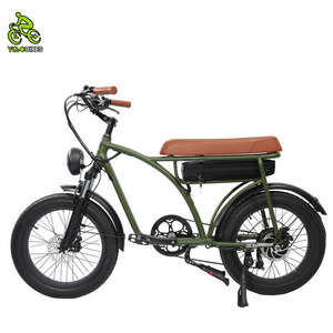 YQ BIKES Retro 20*4.0 super e bikes 73 vela electrique lithium battery 750 w brushlles electric fat bike with rear cargo rack