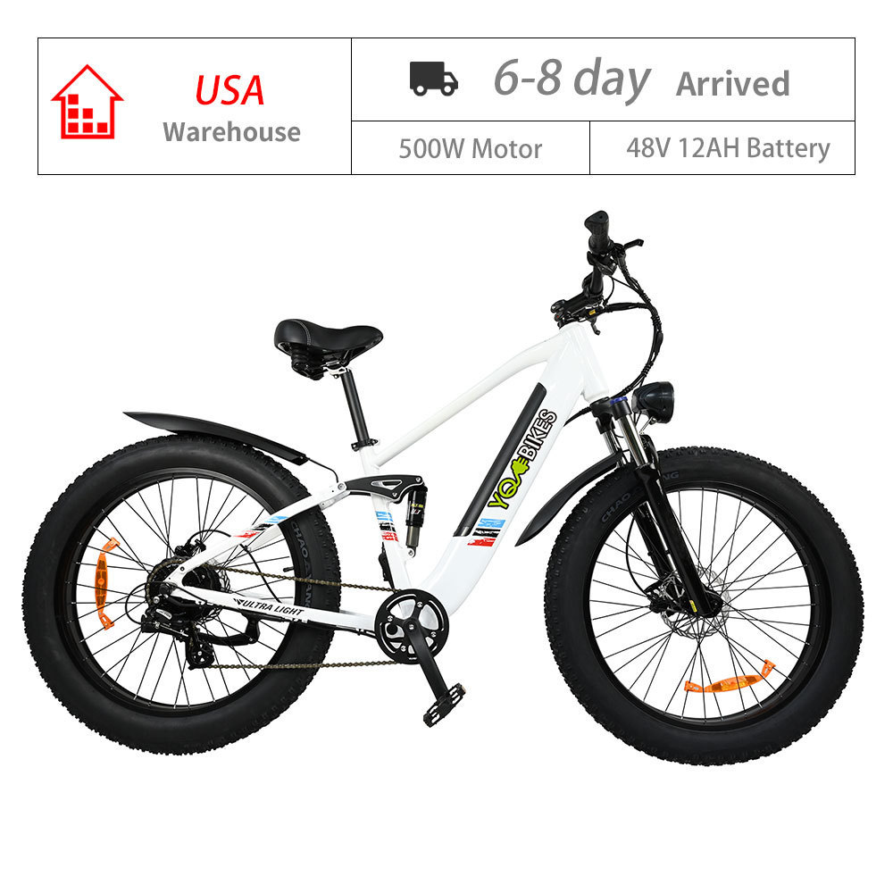 USA warehouse new style e-bike 500W12Ah 26inch e dirt bike 8 speed oil brake e bikes mountain e-bike electric fat tire bike