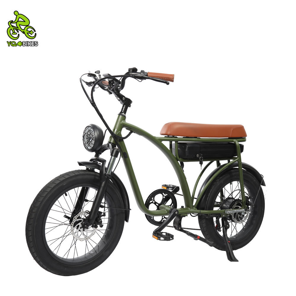 YQ BIKES Retro 20*4.0 super e bikes 73 vela electrique lithium battery 750 w brushlles electric fat bike with rear cargo rack