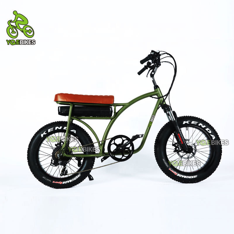 YQ BIKES Retro 20*4.0 super e bikes 73 vela electrique lithium battery 750 w brushlles electric fat bike with rear cargo rack