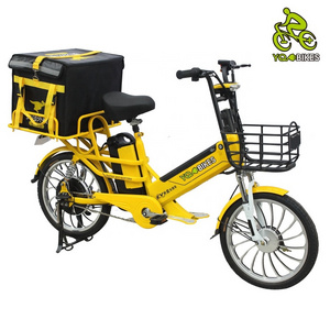 Powerful 48v 350w Double Battery Aluminum Alloy 2 Seat Electric Bike Food Delivery Electric Motor Bike Adult Cheap Cargo Bike