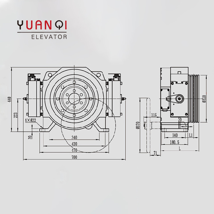 Elevator Spare Parts Gearless Traction Motor Elevator Machine for Passenger Elevator Mondarive Mck100 Lift Motor