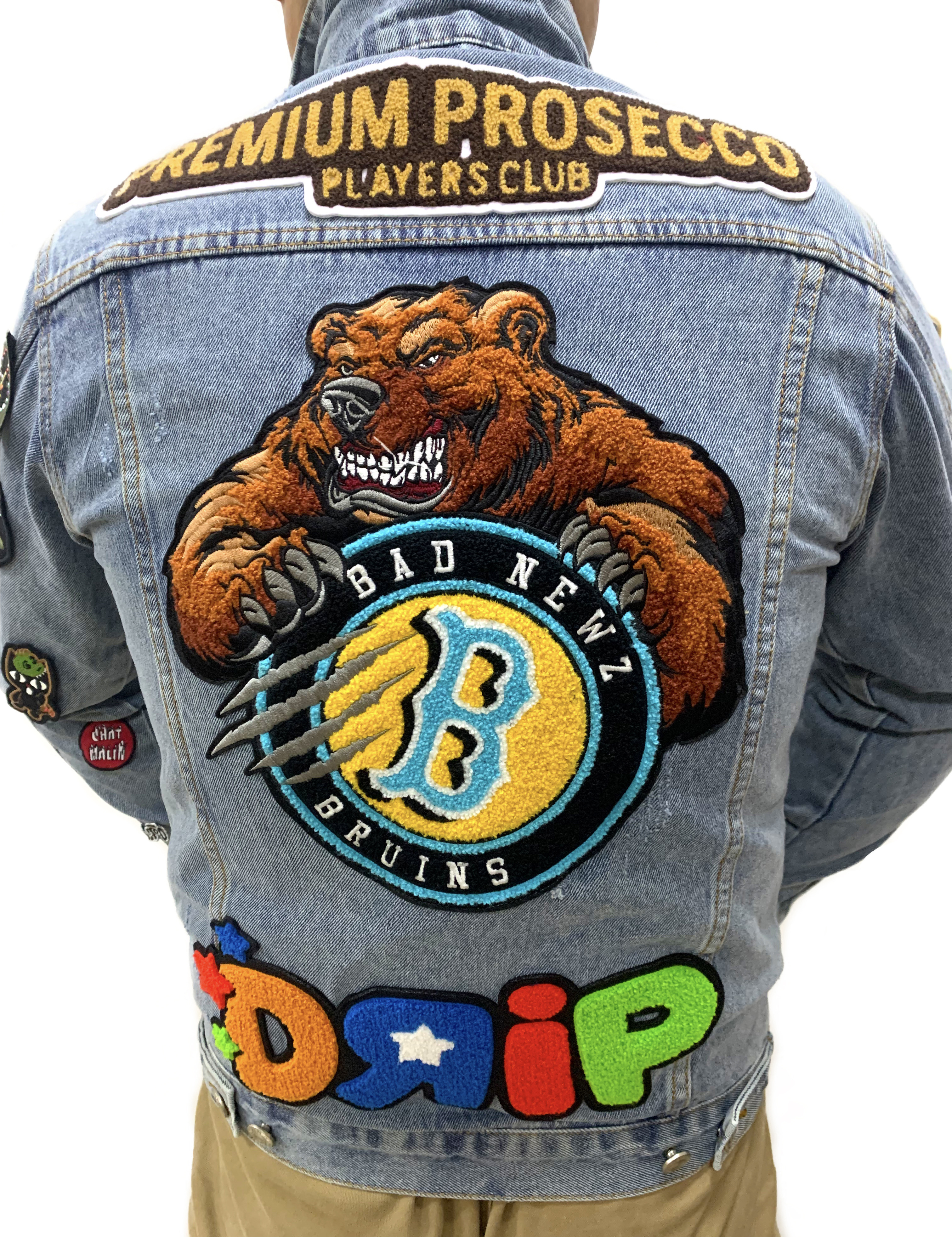 Sublimation Print Motorcycle Vest Back Patch Teddy bear Iron Transfer Custom Chenille Letter Embroidery Patches Iron On Softball