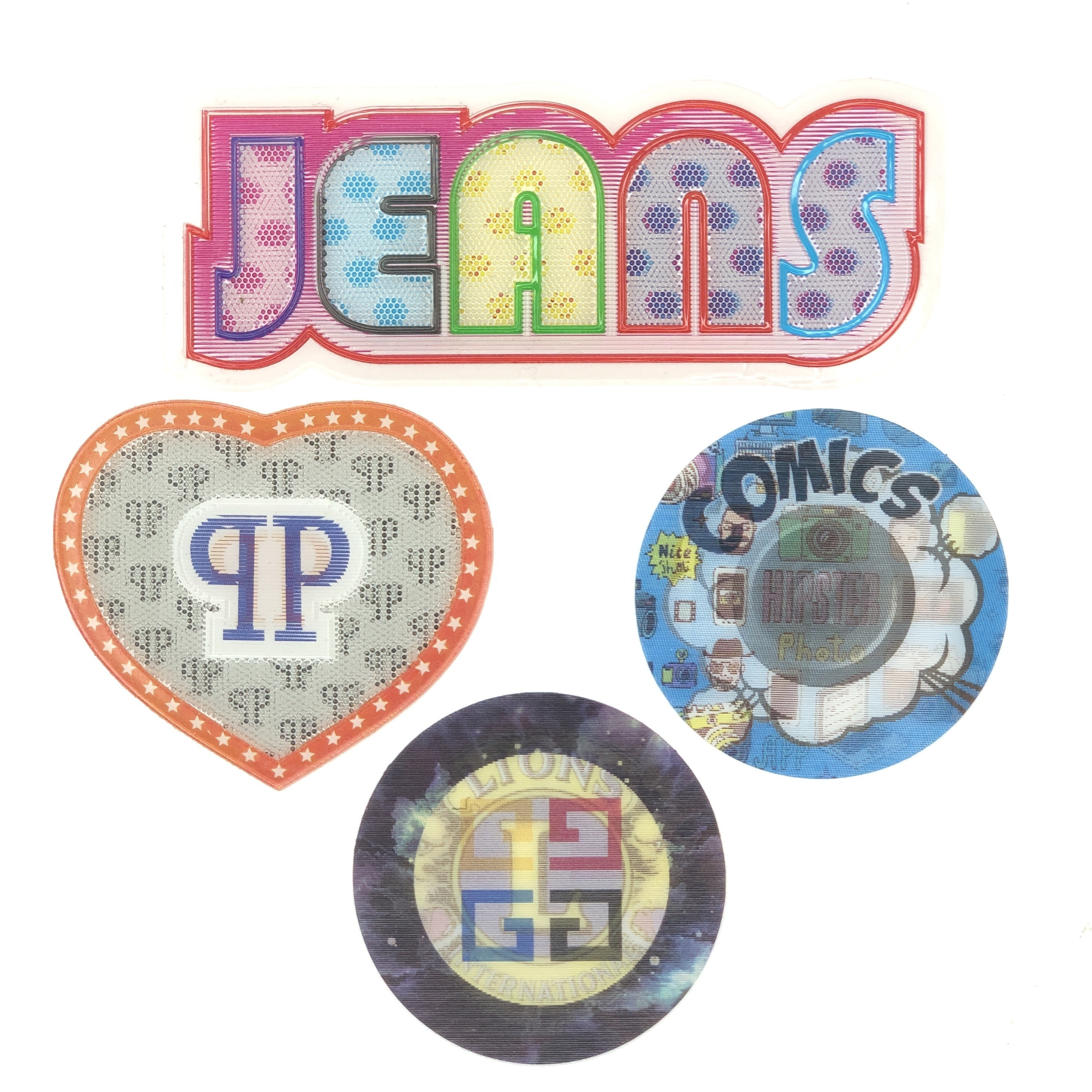 Customized 3D Lenticular Transform Pattern Patch Soft PVC/TPU Patch For Clothing holographic logo patch