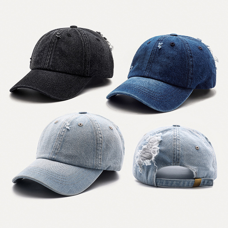 Wholesale Jean Vintage Distressed Baseball Cap Unstructured Sports Hats