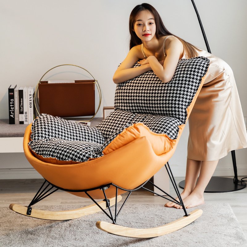 Hot sale modern living room rocking chair fabric soft bag comfortable recliner recliner chair