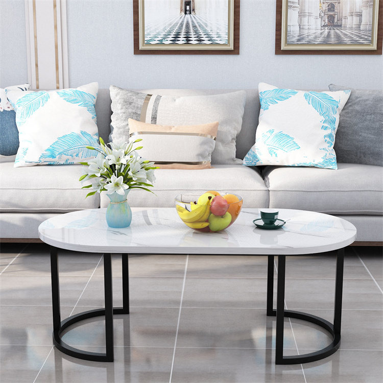 YQ Forever Simple Modern Marble Coffee Table Creative Nordic Tea Table Round Sofa Side Table