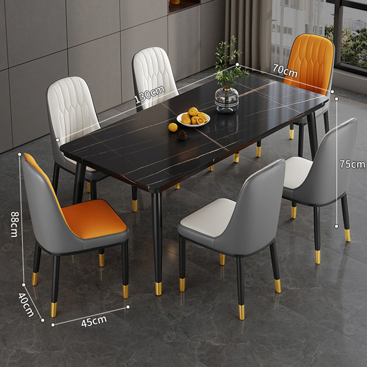 YQ FOREVER Luxury Design Dining Room Table Home Furniture Set For  6 Seater Chairs With Marble Top