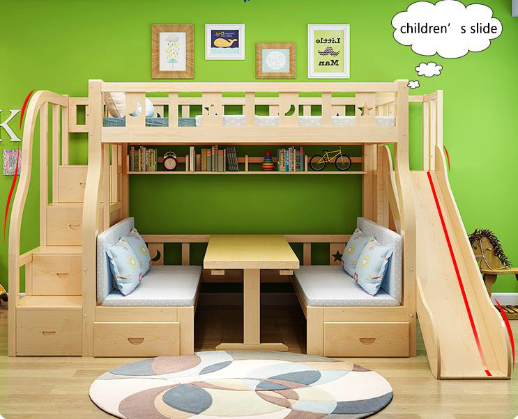 Factory Direct Wooden Furniture Double Bed Solid Wood Bunk Bed With Stairs/ladders Bunk Bed For Adult/Children