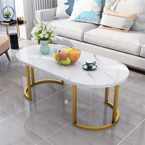 YQ Forever Simple Modern Marble Coffee Table Creative Nordic Tea Table Round Sofa Side Table