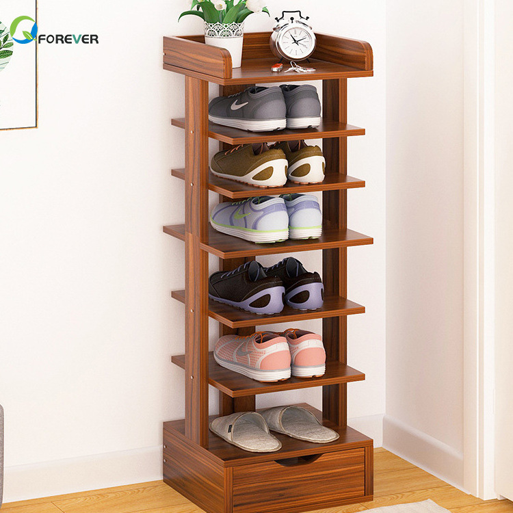 Modern Minimalist Porch Double Row Shoe Rack Shoe Cabinet with Drawer