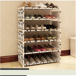 Six 6 Tiers Cheap Slide Out Corner Plastic Portable Shoe Rack Shoe Organizer