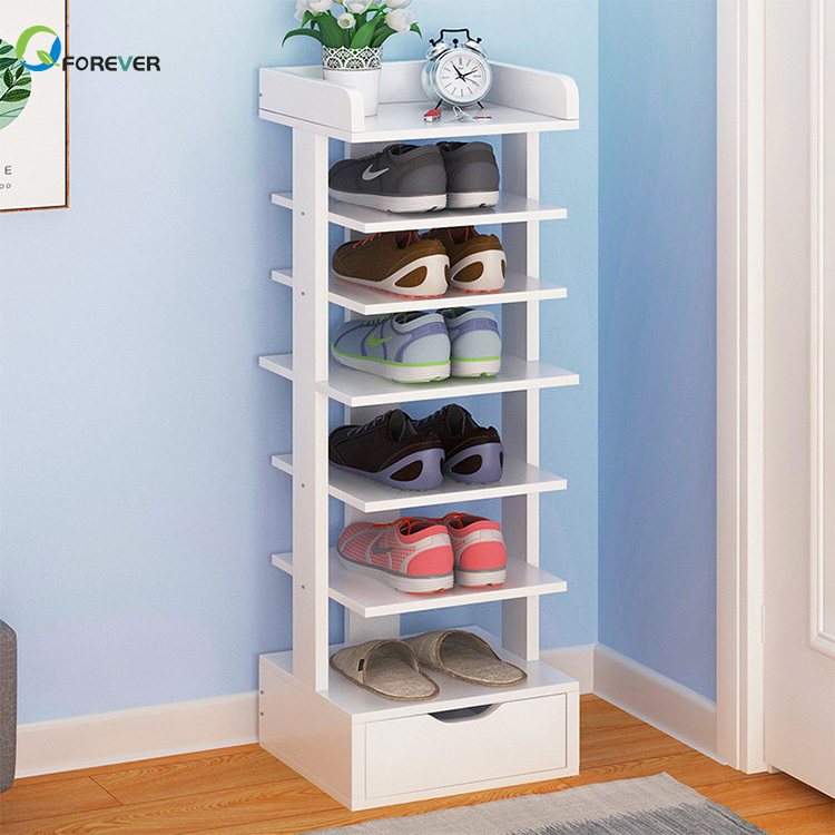 Modern Minimalist Porch Double Row Shoe Rack Shoe Cabinet with Drawer