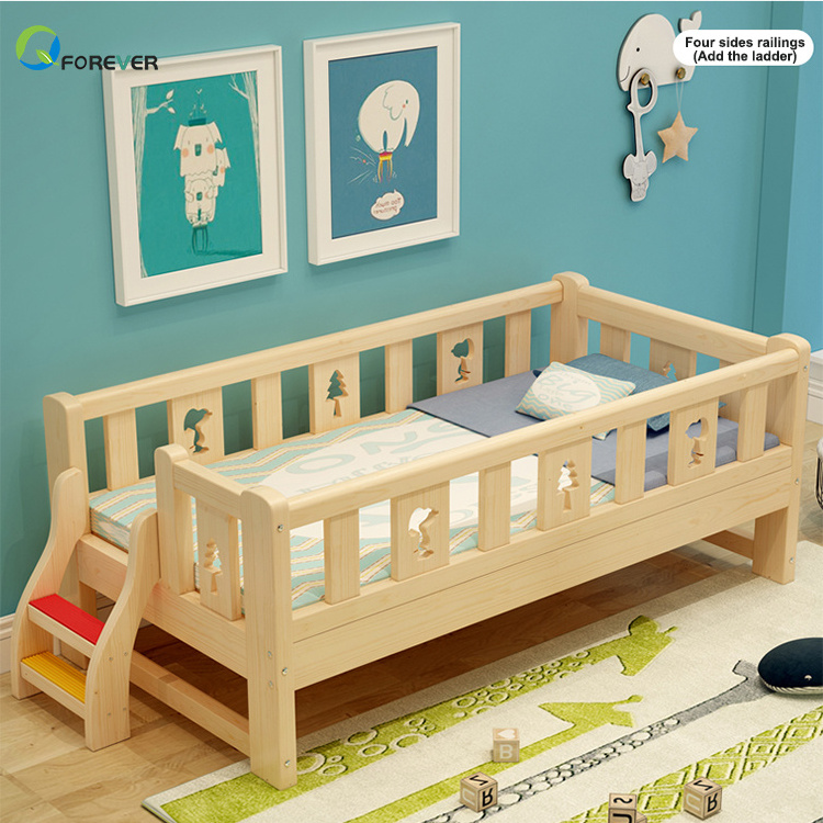 Modern High Quality Solid Pine Wooden Creative Children Bedroom Furniture Sets Kids Single Bed