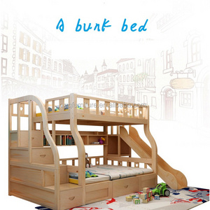 Factory Direct Wooden Furniture Double Bed Solid Wood Bunk Bed With Stairs/ladders Bunk Bed For Adult/Children