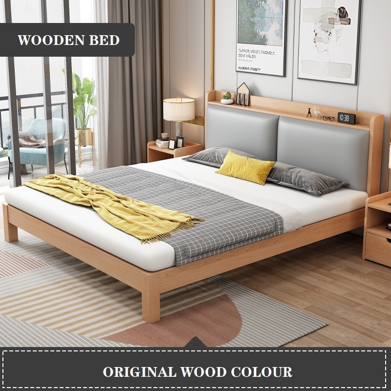 Wholesale Bedroom Furniture Environment Wood Color Modern Style Wood King Size Bed