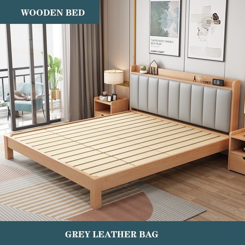 Wholesale Bedroom Furniture Environment Wood Color Modern Style Wood King Size Bed