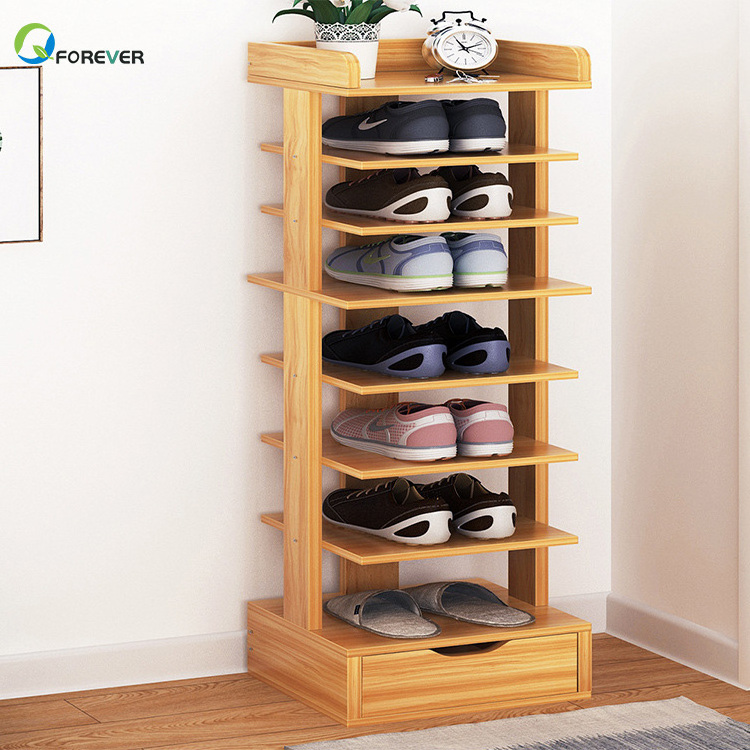 Modern Minimalist Porch Double Row Shoe Rack Shoe Cabinet with Drawer