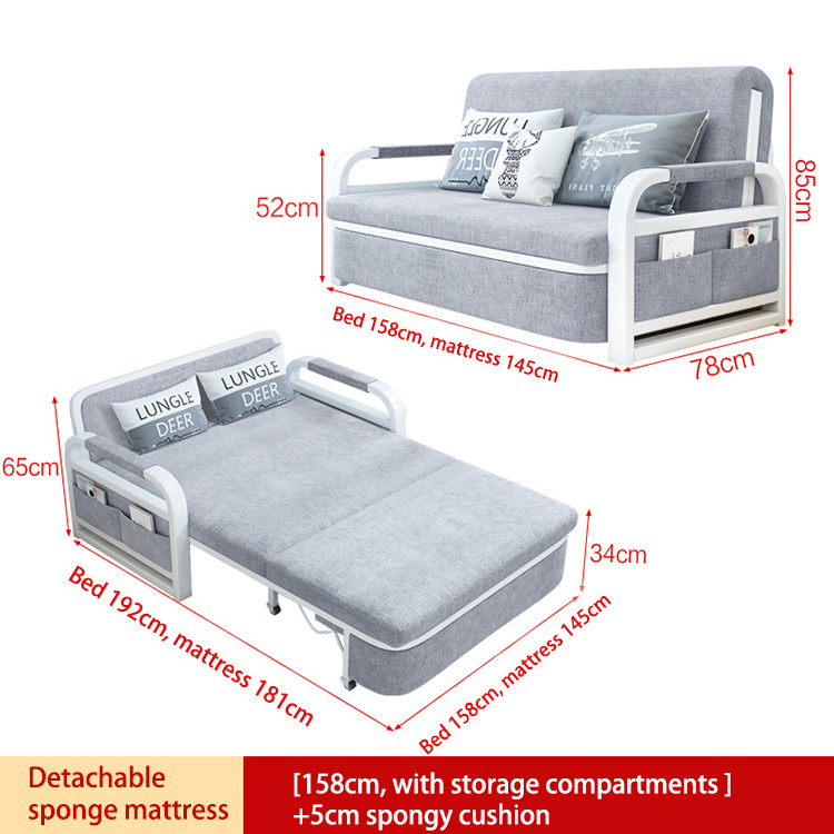 YQ FOREVER New Design Grey Modern Style Furniture 2 seater Fabric Sponge Living Room Sofa Beds