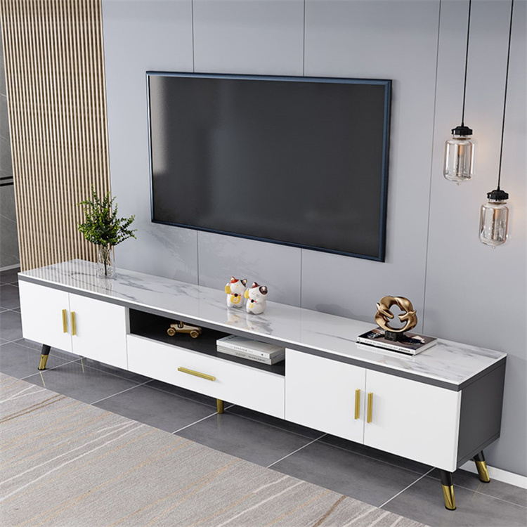 YQ Forever Light Luxury TV Cabinet Living Room Glass Wall Cabinet Nordic Tea Table Combination Cabinet