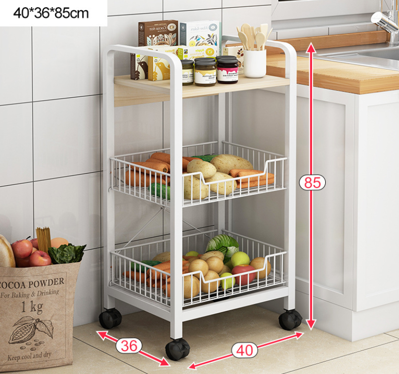 MIN WIN Kitchen Storage Holders Metal Wood Microwave Oven Shelf Stand Kitchen Appliances Storage Rack Cabinet