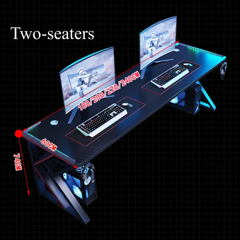 YQ Forever Gaming PC Desk Competition Racing Game Desk Led Gaming Computer Table For Gamer