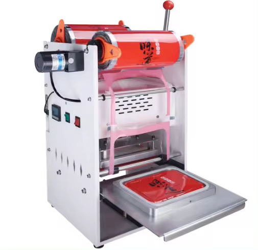 Commercial Manual Plastic Tray Sealing Machine Fast Food Box Instant Noodle Packing Machine Box Roll Film Sealing Machine