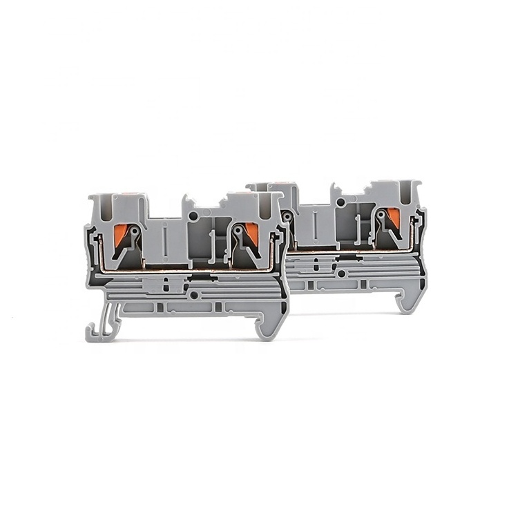 PT 2.5 Installation Screwless Pluggable Quick Wire Connector Mount Electrical Push in Spring Cage Din Rail Terminal Blocks