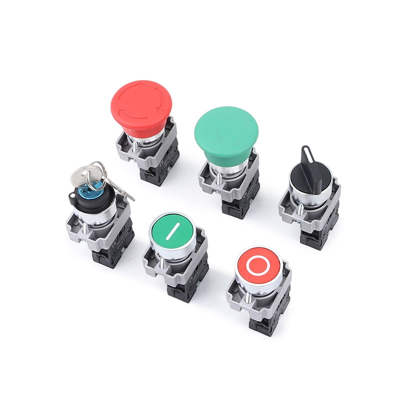 XB2 NONC Momentary Spring Latching Push Pull Large Red Mushroom Key Selector Knob Rotary Start Emergency Stop Push Button Switch