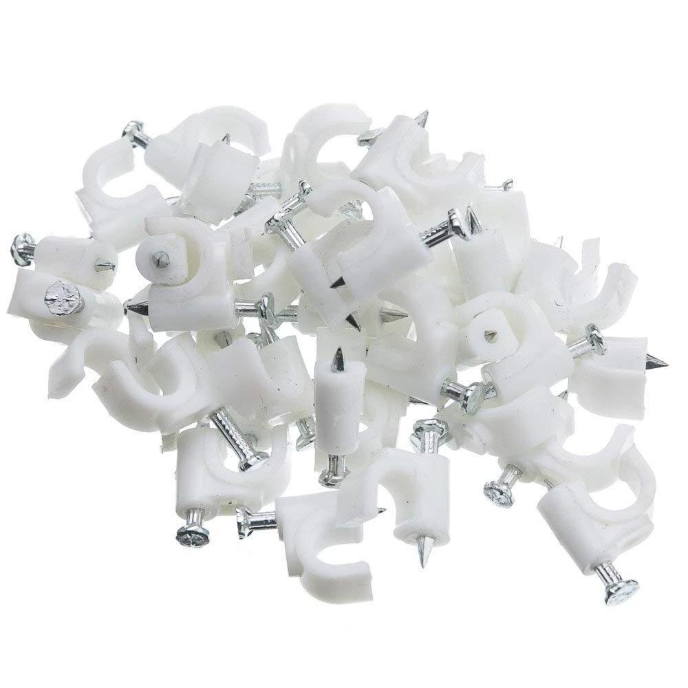 8/9/10/12mm Adjustable Wall Mount Hanging Clamp Round Flat U R Cable Holder Clip PVC Plastic PA66 Electric Wire Nail Cable Clips